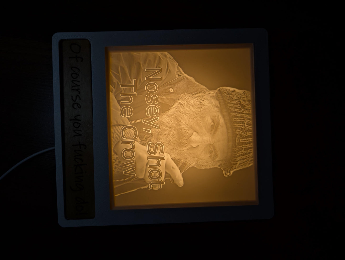 Farmer Jim, Brassic, Photo Engraved Night Light - Customised, Quirky and Fun Decor for Bar or Home.