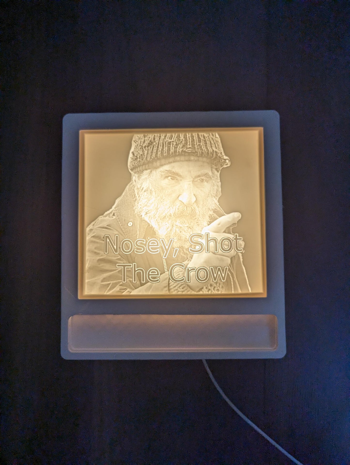Farmer Jim, Brassic, Photo Engraved Night Light - Customised, Quirky and Fun Decor for Bar or Home.