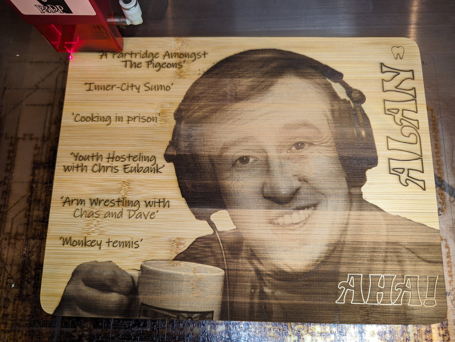 Funny Alan Partridge Novelty Chopping Block - Engraved Bar Decoration Idea