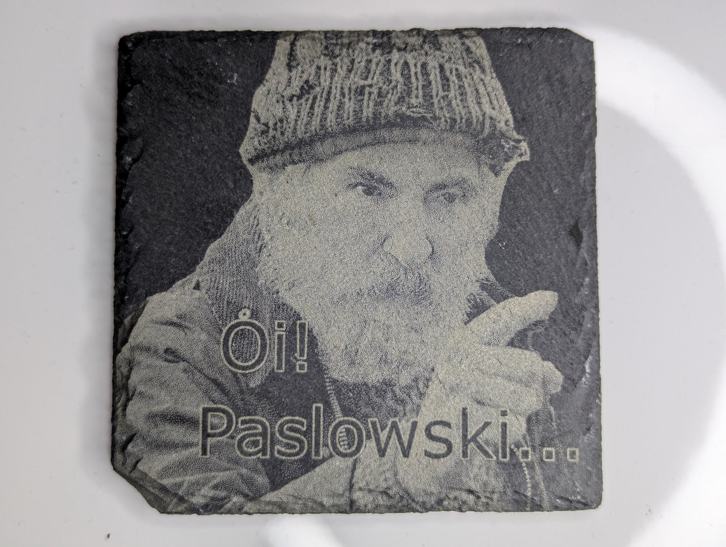 Brassic, Farmer Jim, Set of 4 Slate Coasters, Engraved, Photo, Gift, Novelty, Fan, Bar Decoration, Funny