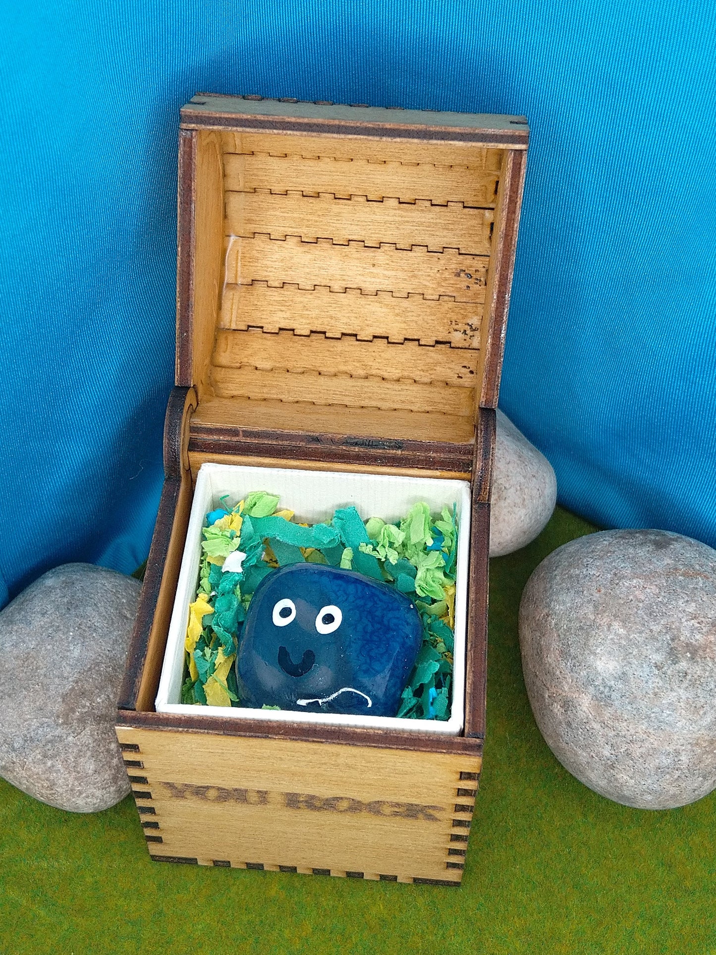 Adorable Pet Rock in Mini Pirate Chest