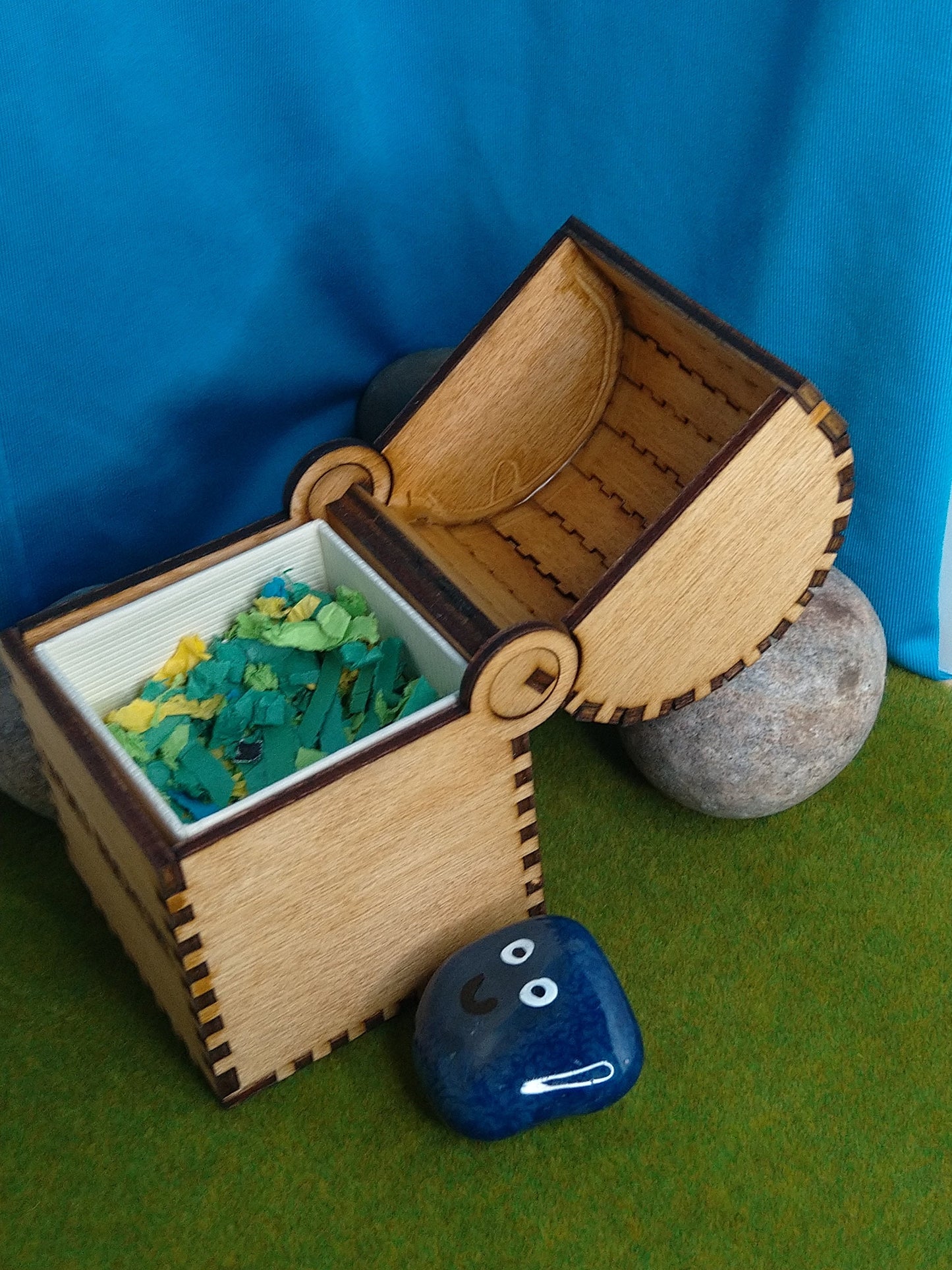 Adorable Pet Rock in Mini Pirate Chest