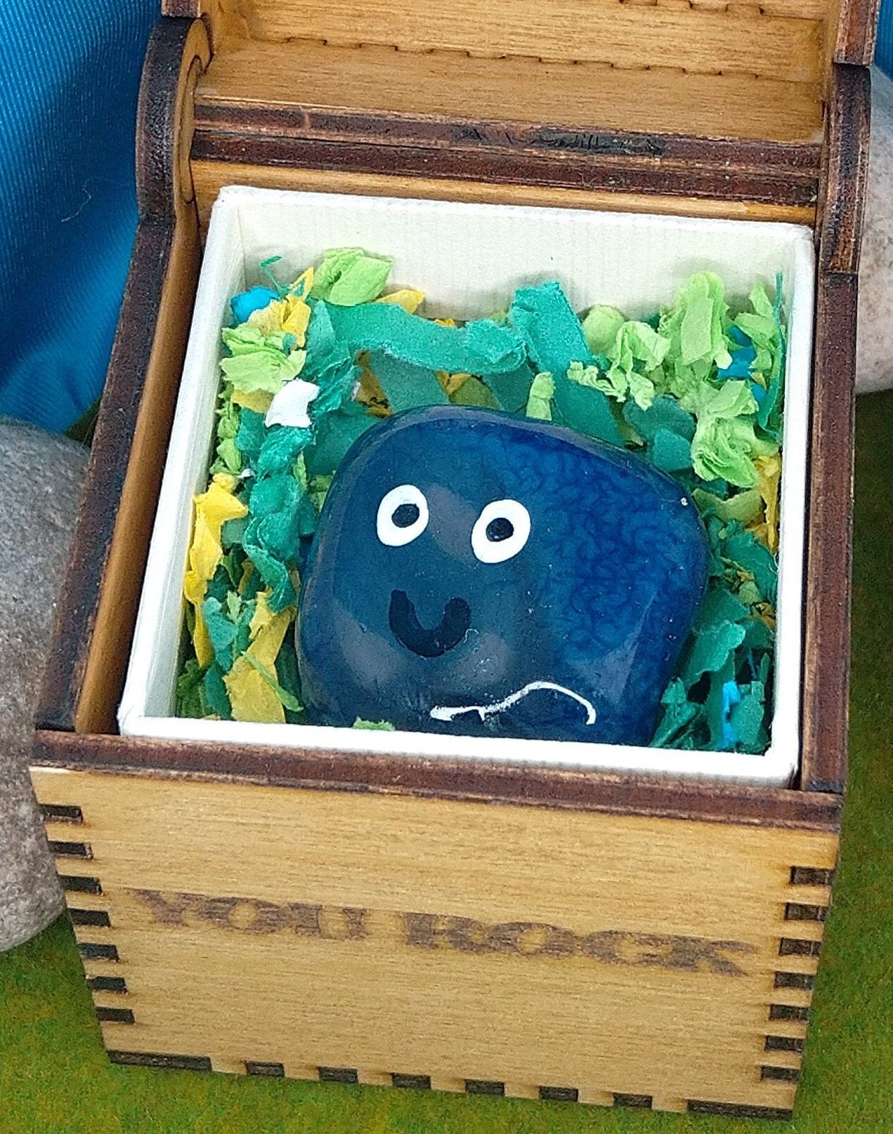 Adorable Pet Rock in Mini Pirate Chest