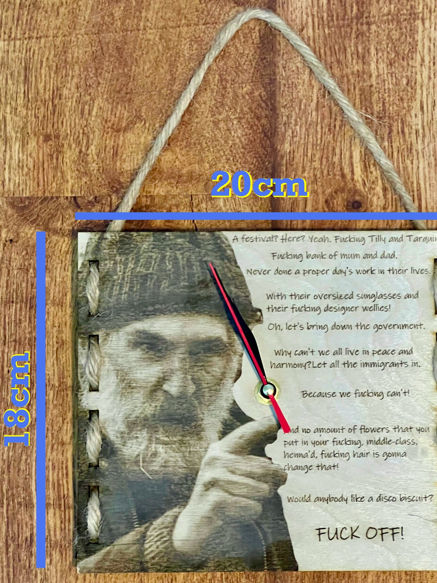 Rustic Farmer Jim Wall Clock - Effortless Installation