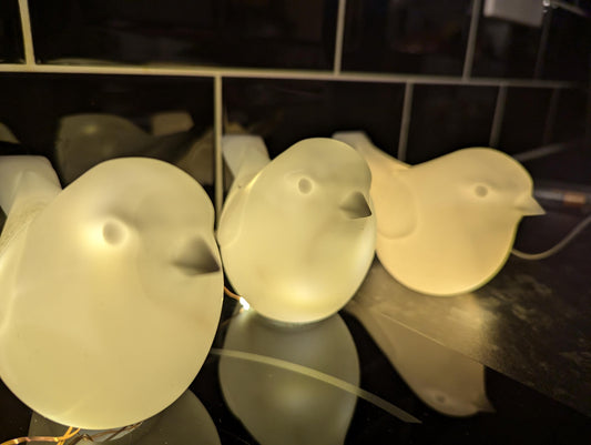 Set of 3 Robin Night Lights, Battery Powered