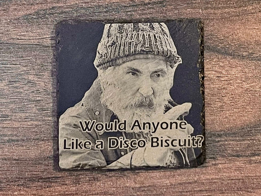 Brassic, Farmer Jim, Single Slate Coaster, Engraved, Photo, Gift, Novelty, Fan, Bar Decoration, Funny