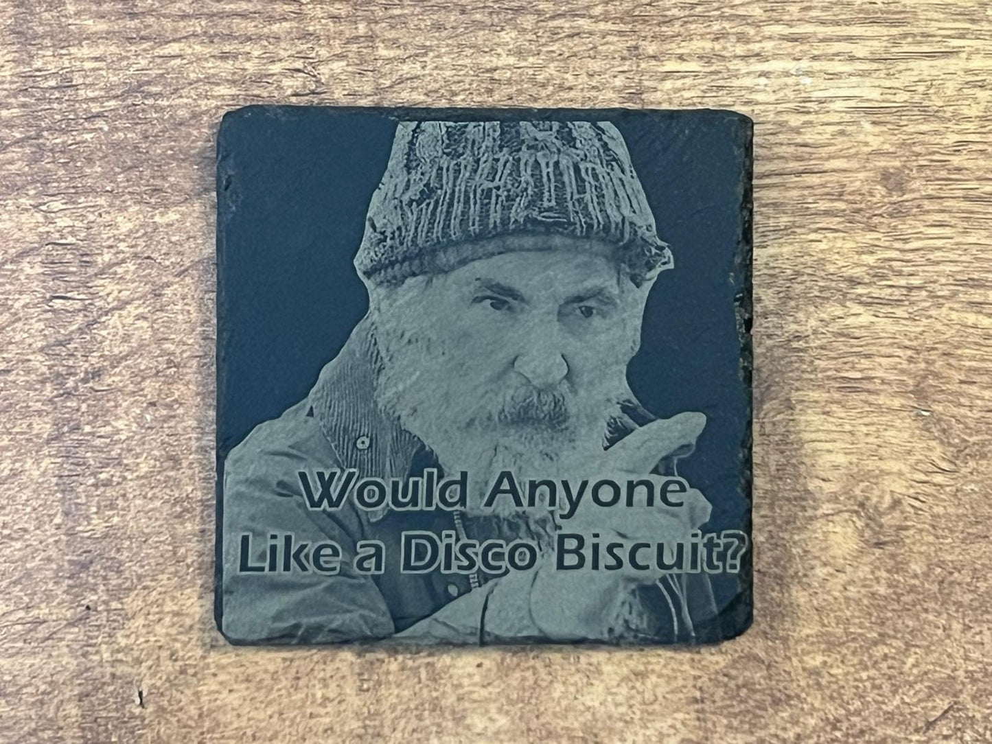 Brassic, Farmer Jim, Single Slate Coaster, Engraved, Photo, Gift, Novelty, Fan, Bar Decoration, Funny